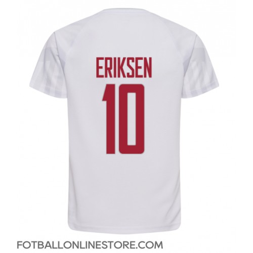 Billige Danmark Christian Eriksen #10 Bortetrøye VM 2022 Kortermet